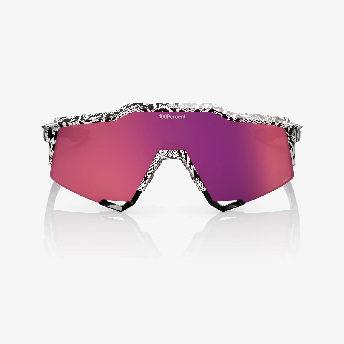 100 Percent Sunglasses - Speedcraft - Elly 3 White Venom HiPER Dark Purple Mirror Lens w/ Bonus HiPER Coral Lens product