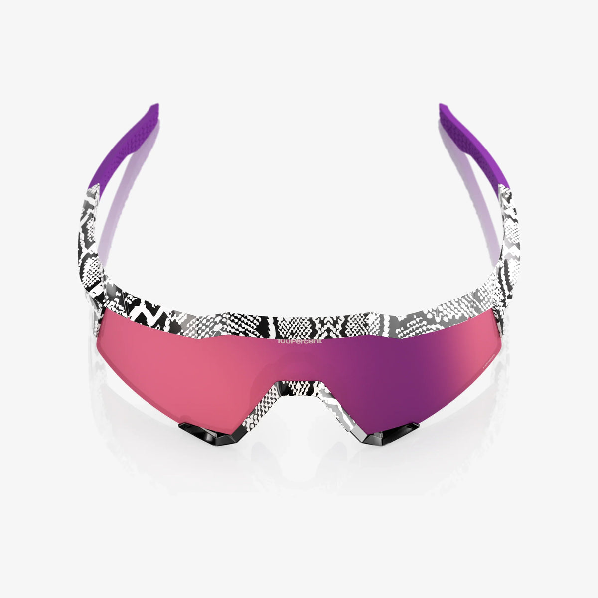 100 Percent Sunglasses - Speedcraft - Elly 3 White Venom HiPER Dark Purple Mirror Lens w/ Bonus HiPER Coral Lens product