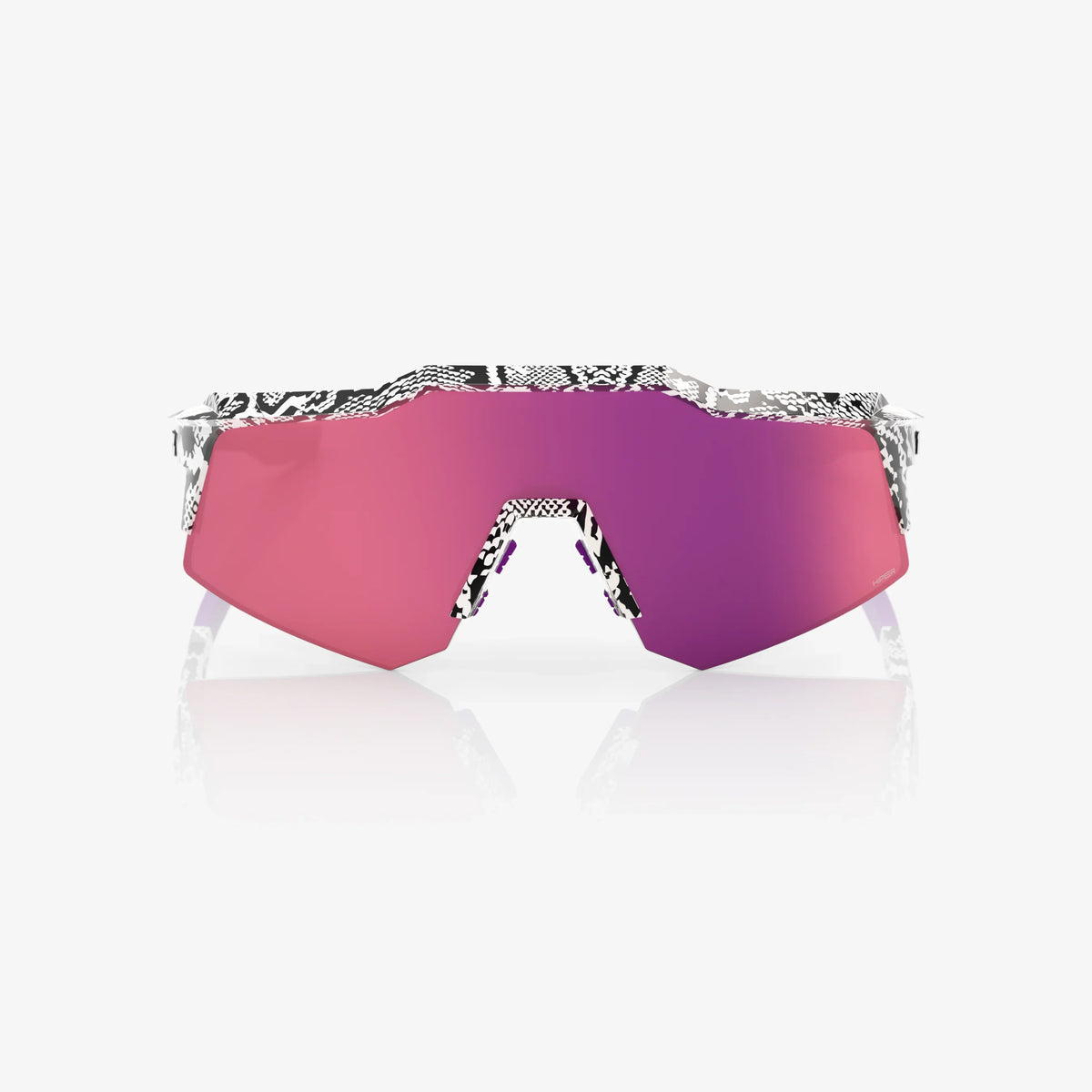 100 Percent Sunglasses - Speedcraft XS - Elly 3 White Venom HiPER Dark Purple Mirror Lens w/ Bonus HiPER Coral Lens product