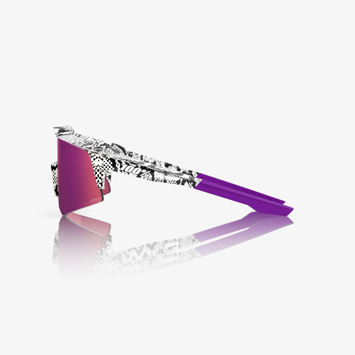 100 Percent Sunglasses - Speedcraft XS - Elly 3 White Venom HiPER Dark Purple Mirror Lens w/ Bonus HiPER Coral Lens product