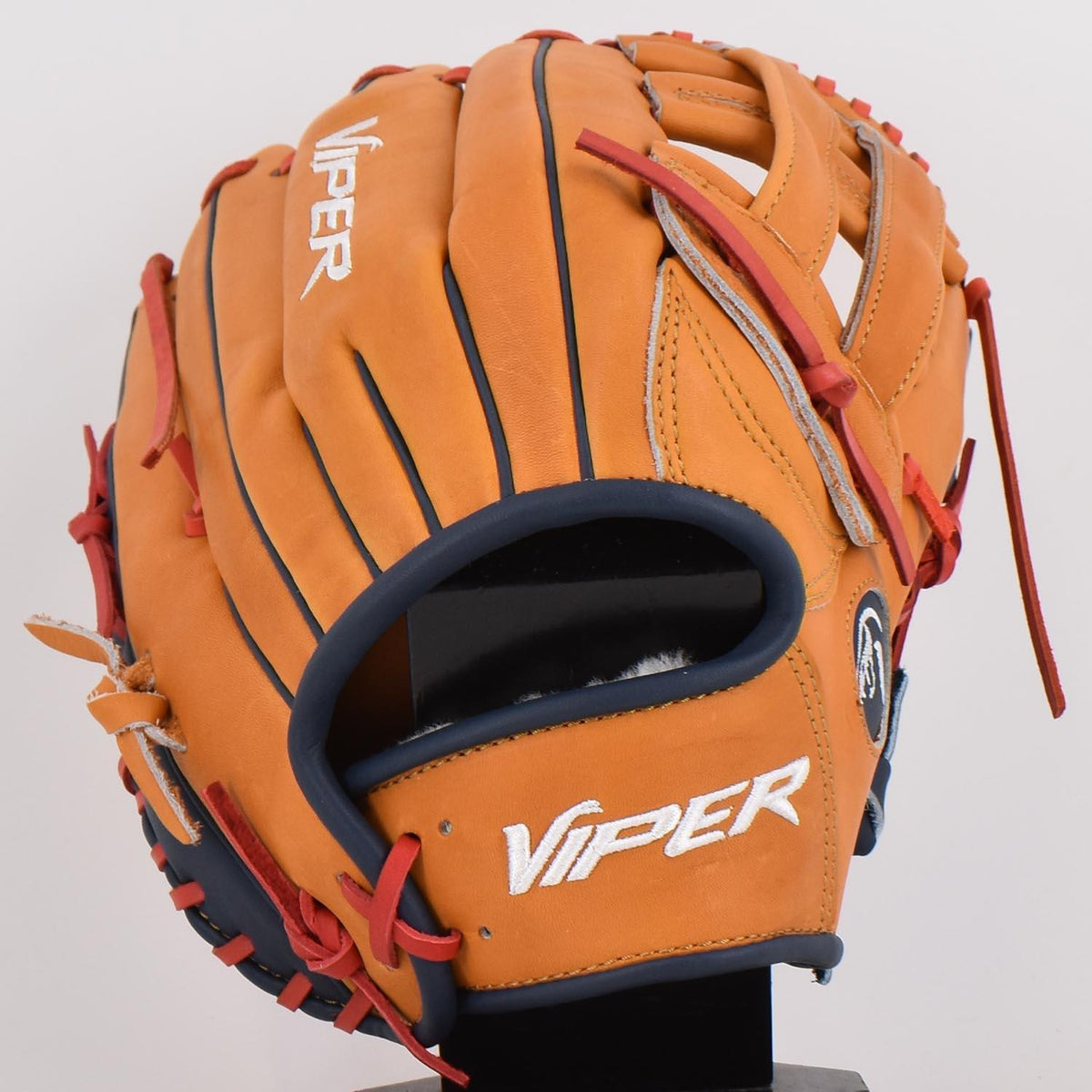 Viper Japanese Kip Leather Slowpitch Softball Fielding Glove - Tan/Navy product image 2, provided for visual reference and